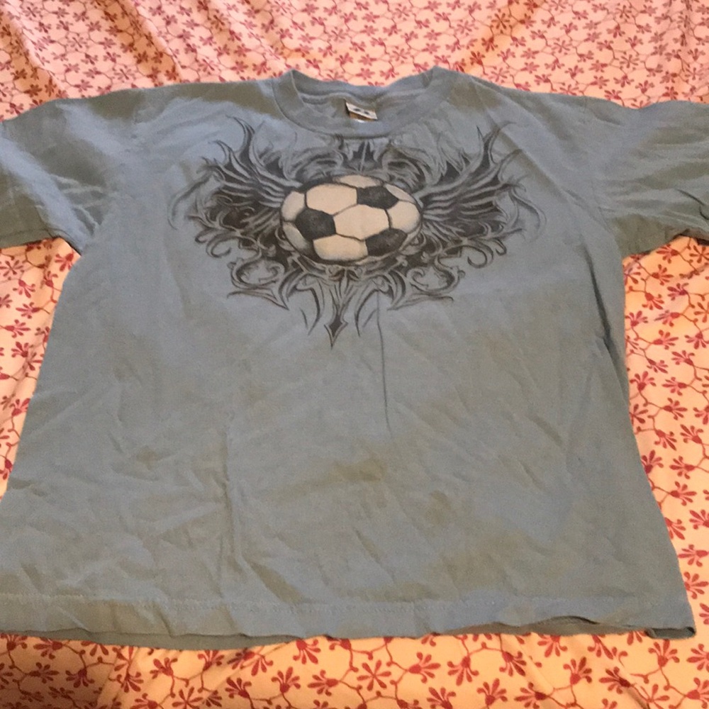 Blue soccer tee